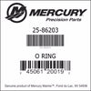 25-86203, Mercury, O-Ring - Drive Shaft
