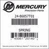 24-86857T01, Mercury/Quicksilver, Spring Recoil