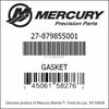 27-879588001, Mercury, Gasket-Thermostat