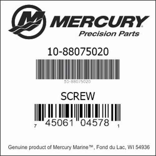 10-880750 20, Mercury, Screw