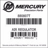 880807T, Mercury/Quicksilver, Air Regulator