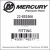 22-881866, Mercury/Quicksilver, Fitting