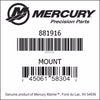 881916, Mercury/Quicksilver, Mount