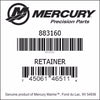 883160, Mercury/Quicksilver, Retainer