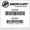 884389, Mercury/Quicksilver, Poppet