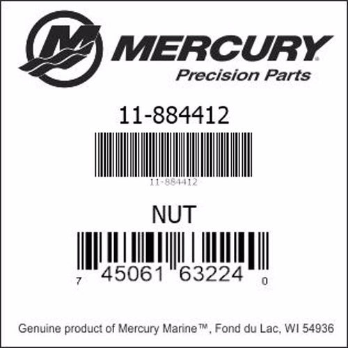 11-884412, Mercury/Quicksilver, Nut