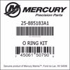 25-885183A 1, Mercury/Quicksilver, O-Ring Kit