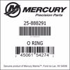 25-888291, Mercury/Quicksilver, O-Ring (NLA)