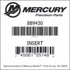 889430, Mercury/Quicksilver, Insert