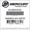 84-896542T01, Mercury/Quicksilver, Harness Assy-adapter