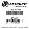 23-898101942, Mercury/Quicksilver, Collar