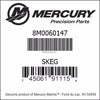 8M0060147, Mercur/Quicksilver, Skeg