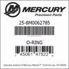 25-8M0062785, Mercury/Quicksilver, O-RING