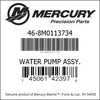 46-8M0113734, Mercury/Quicksilver, Water Pump Assy