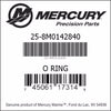 25-8M0142840, Mercury/Quicksilver, O-Ring