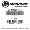 25-8M0204651, Mercury/Quicksilver, O-RING