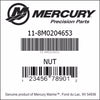 11-8M0204653, Mercury/Quicksilver, Nut