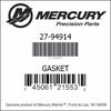 27-94914, Mercury, Gasket