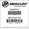 FA94094-2, Mercury/Quicksilver, Prop Nut Kit