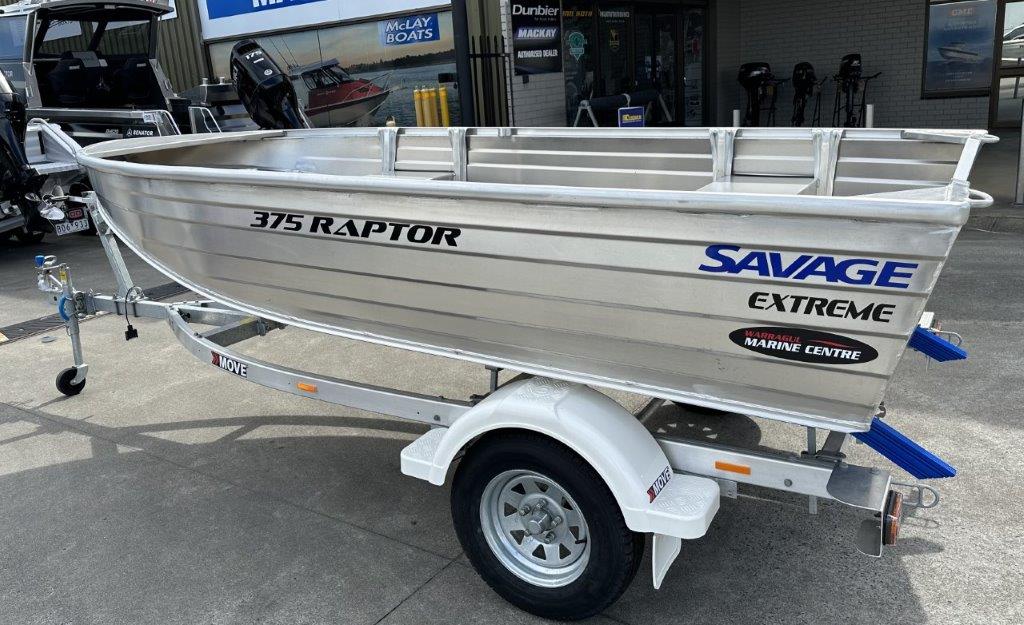 2023 Savage 375 Raptor Extreme, Suzuki DF20, Alloy trailer