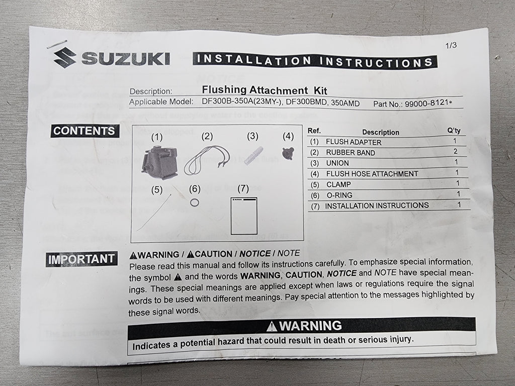 99000-81210, Suzuki Marine, Flushing Tool for DF325A/DF350A