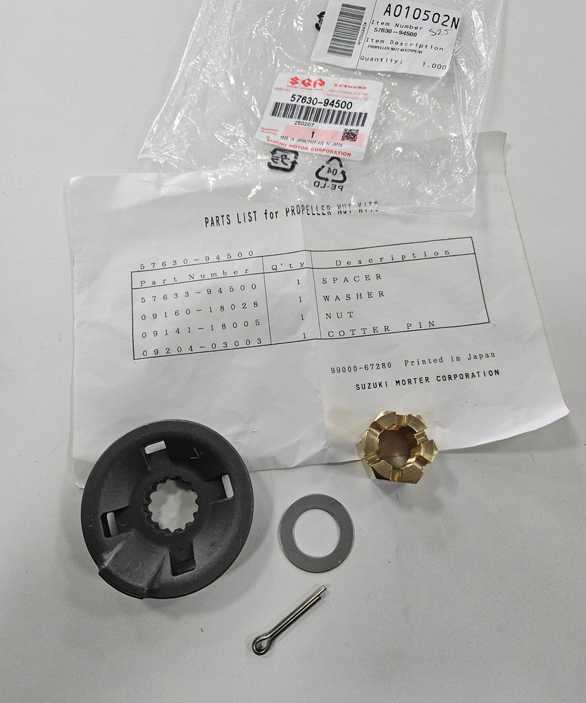 57630-94500, Suzuki Genuine Propeller Nut Kit(Type:V)