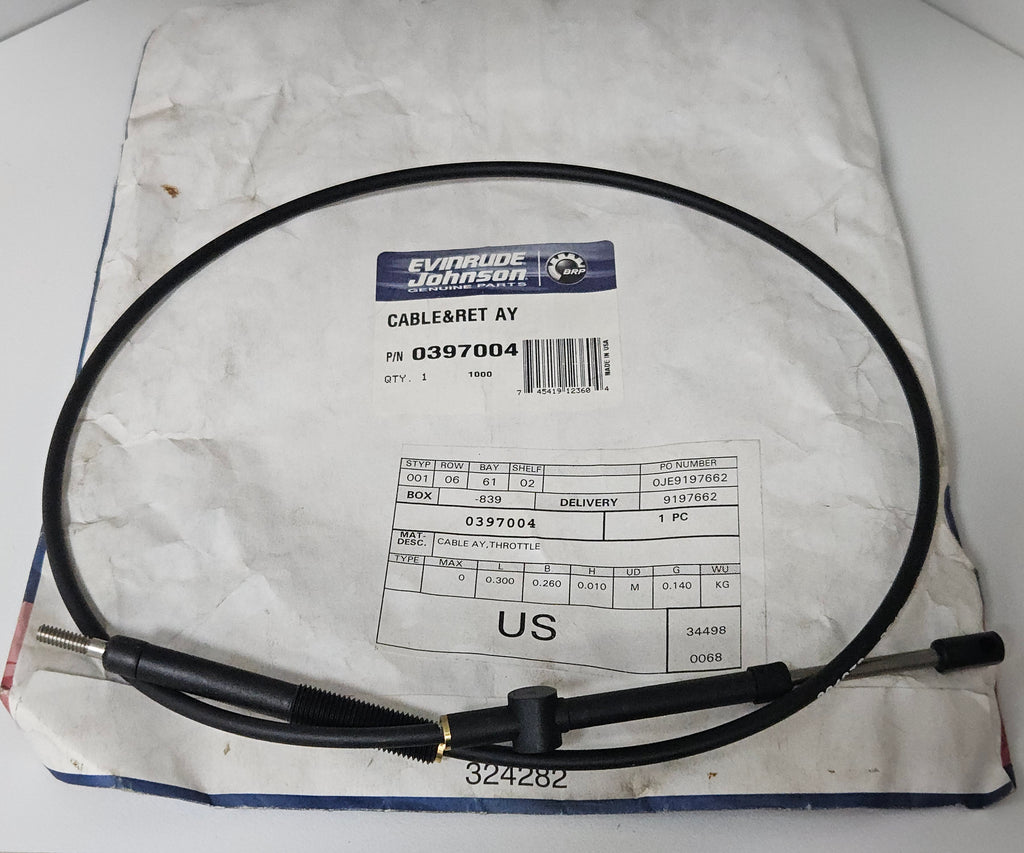 0397004, BRP, Evinrude/Johnson, Throttle Cable & Ret assembly