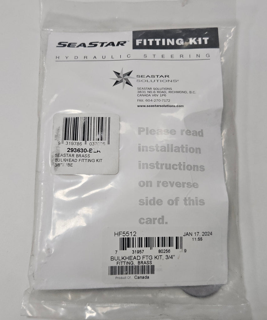 293630, Seastar Brass Bulkhead Fitting Kit 3/8" tube
