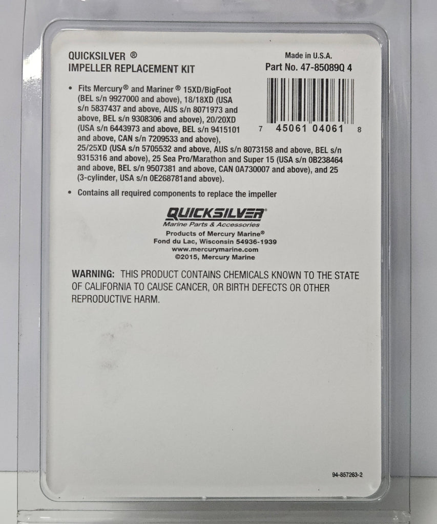 47-85089Q4, Mercury/Quicksilver Water Pump Repair Kit