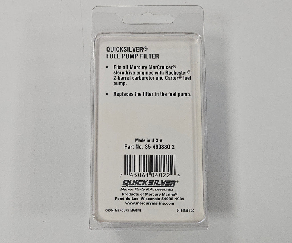 35-49088Q2, Mercury/Quicksilver Fuel Pump Filter