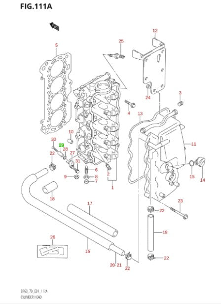 Suzuki Genuine Internal Protection Anode – DF9.9 / DF15 / DF60 / DF70 | 55321-99E00
