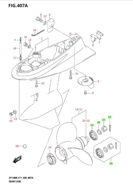 Suzuki Propeller Nut Kit | Genuine Suzuki Marine Part | 57630-90J10