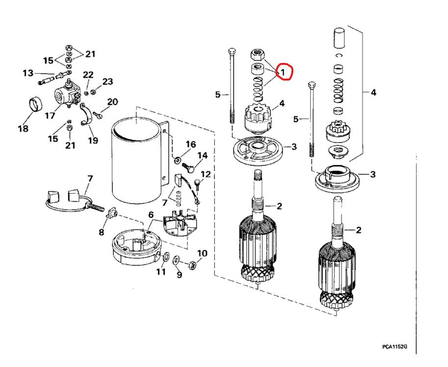 0393354, BRP Evinrude/Johnson, Nut, Spring & Spacer Kit