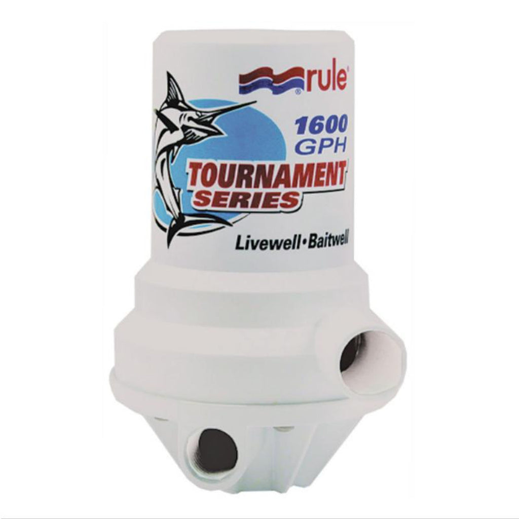 RWB55, Rule Dual Port Livewell-Baitwell Pump, 1600GPH Tournament Series.