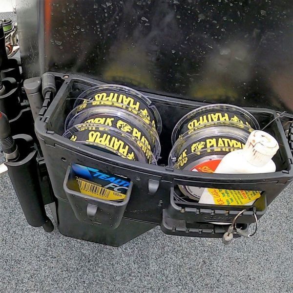 RAILBLAZA Tackle Caddy - Console Mount | Organizer For Plano Boxes, Pliers, Lures & Gear (Black)