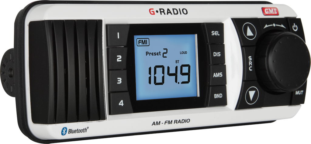 GME GR300BTW Waterproof Marine AM/FM Radio With Bluetooth